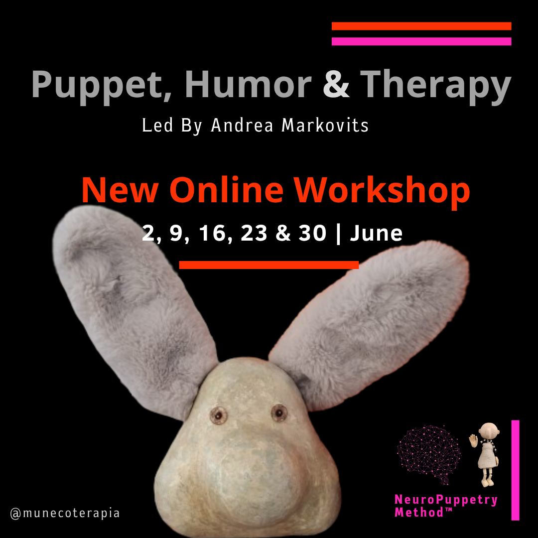 Poster for the workshop Puppet, Humor and Therapy